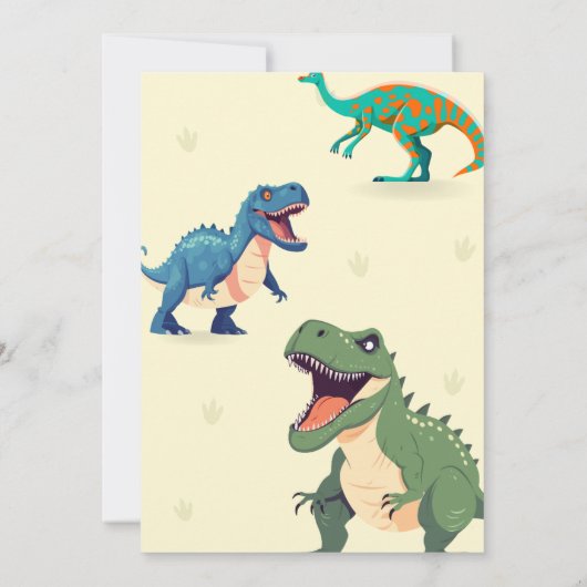 Dinosaur Anniversaire Fête Invitation Verticale (Dos)