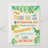 Dinosaur Anniversaire Fête Merci Cartes (Devant)
