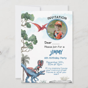 Dinosaur Anniversaire Garçon Invitation Enfant