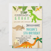 Dinosaur anniversaire invitation (Devant)