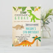 Dinosaur anniversaire invitation (Debout devant)