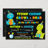 Dinosaur anniversaire invitation (Devant / Derrière)