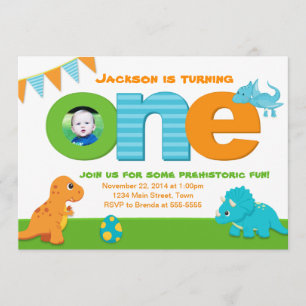Dinosaur Anniversaire Invitation 1er Anniversaire