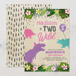 Dinosaur Anniversaire Invitation Deux Dinosaures S