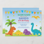 Dinosaur Anniversaire Invitation Dino Party (Devant / Derrière)