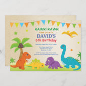 Dinosaur Anniversaire Invitation Dino Party (Devant / Derrière)