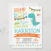 Dinosaur Anniversaire Invitation Dinosaur Roar Par (Devant)