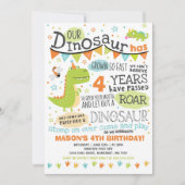 Dinosaur Anniversaire Invitation Dinosaur Roar Par (Devant)