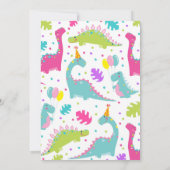 Dinosaur Anniversaire Invitation Fille Dinosaur (Dos)