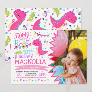 Dinosaur Anniversaire Invitation Fille Dinosaur Pa