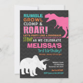 Dinosaur Anniversaire Invitation Fille Dinosaur Pa (Devant)