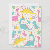 Dinosaur Anniversaire Invitation Fille Dinosaur Pa (Dos)