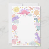 DINOSAUR ANNIVERSAIRE Invitation Girl One-a-saurus (Dos)
