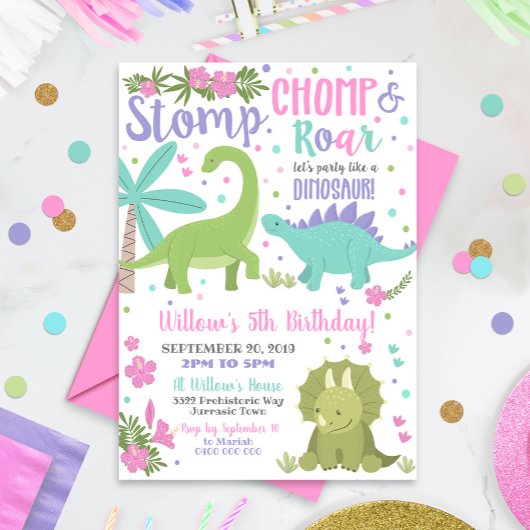 Dinosaur Anniversaire Invitation Party comme un Di