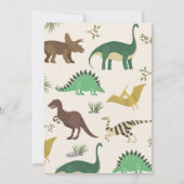 Dinosaur Anniversaire Invitation Party Garçons Din (Dos)