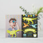 Dinosaur Anniversaire Invitation Tableau de bord p (Debout devant)
