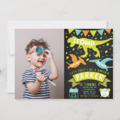 Dinosaur Anniversaire Invitation Tableau de bord p (Devant)