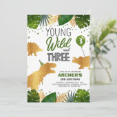 Dinosaur Anniversaire Invitation Wild Et Trois Din (Debout devant)