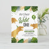 Dinosaur Anniversaire Invitation Wild One Dinosaur (Debout devant)