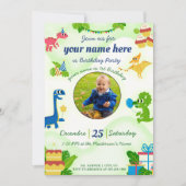 Dinosaur Anniversaire Invitations pour enfants Din (Devant)