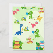 Dinosaur Anniversaire Invitations pour enfants Din (Dos)