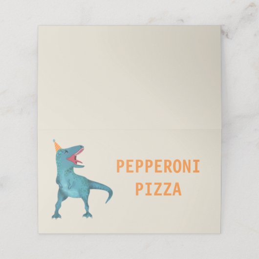 Dinosaur Anniversaire Menu Tente Cards (Extérieur déplié)