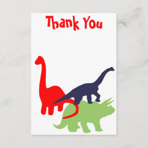 Dinosaur Anniversaire Merci Carte Plat