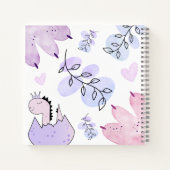 Dinosaur Anniversaire Pink Purple Livre d'invités (Dos)