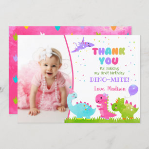 Dinosaur Anniversaire Remerciements Cartes de fill