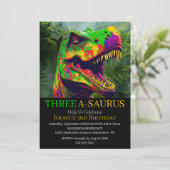 Dinosaur anniversaire Safari Invitation (Debout devant)