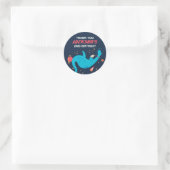 Dinosaur Astronaur Outer Space Kids Birthday Party Ronde Sticker (Tas)
