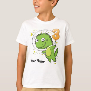 Dinosaur Astronaut 3rd Birthday T-shirt