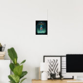 Dinosaur Astronaut UFO T-Rex Poster (Thuiskantoor)