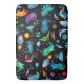 Dinosaur Astronauts Waterverf Space Kinder Dino Badmat (Voorkant Verticaal)