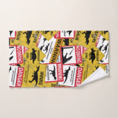 Dinosaur Attentie Signs Bad Handdoek (Handdoek)