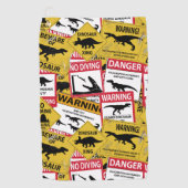 Dinosaur Attentie Signs Golfhanddoek (Voorkant)