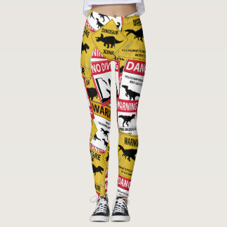 Dinosaur Attentie Signs Leggings