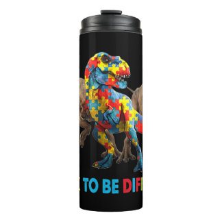 Dinosaur Autism Awareness design features a dinosa Thermosbeker