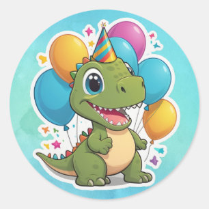Dinosaur autocollant pour la fête d'anniversaire
