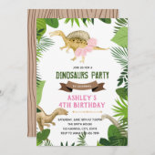 Dinosaur avec invitation de la fête tutu (Devant / Derrière)