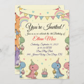 Dinosaur Aventure Anniversaire Invitation (Devant / Derrière)