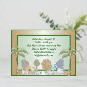 Dinosaur Babies Birthday Invitation Kaart (Staand voorkant)
