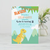 Dinosaur Baby Birthday Party Invitation (Debout devant)
