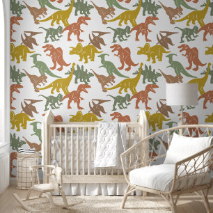 Dinosaur Baby Boy Nursery Peel & Stick Verwijderba Behang