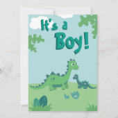 Dinosaur Baby Boy Showparty uitnodiging (Voorkant)