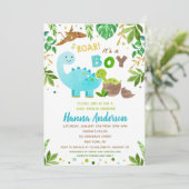 Dinosaur Baby Douche Invitations Baby Boy Dino (Debout devant)