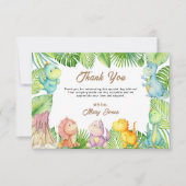 Dinosaur Baby shower Bedankkaart (Voorkant)