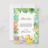 Dinosaur Baby shower Bedankkaart (Voorkant)