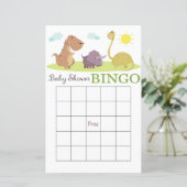 Dinosaur baby shower bingo card (Staand voorkant)