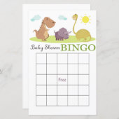 Dinosaur baby shower bingo card (Voorkant / Achterkant)